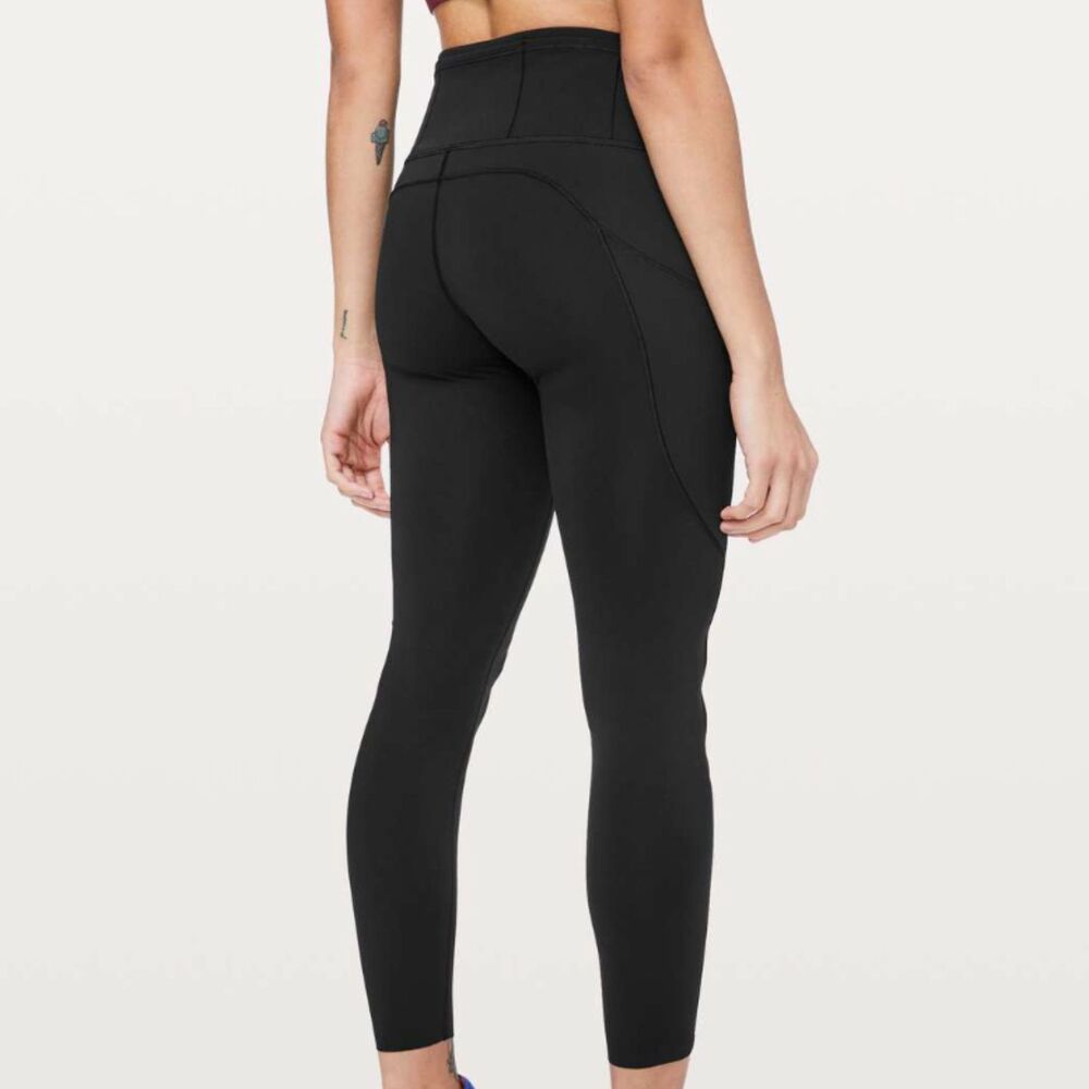 Women Lululemon Fast & Free 7/8 Tight II *Non-Reflective Nulux 25" Black Size 20